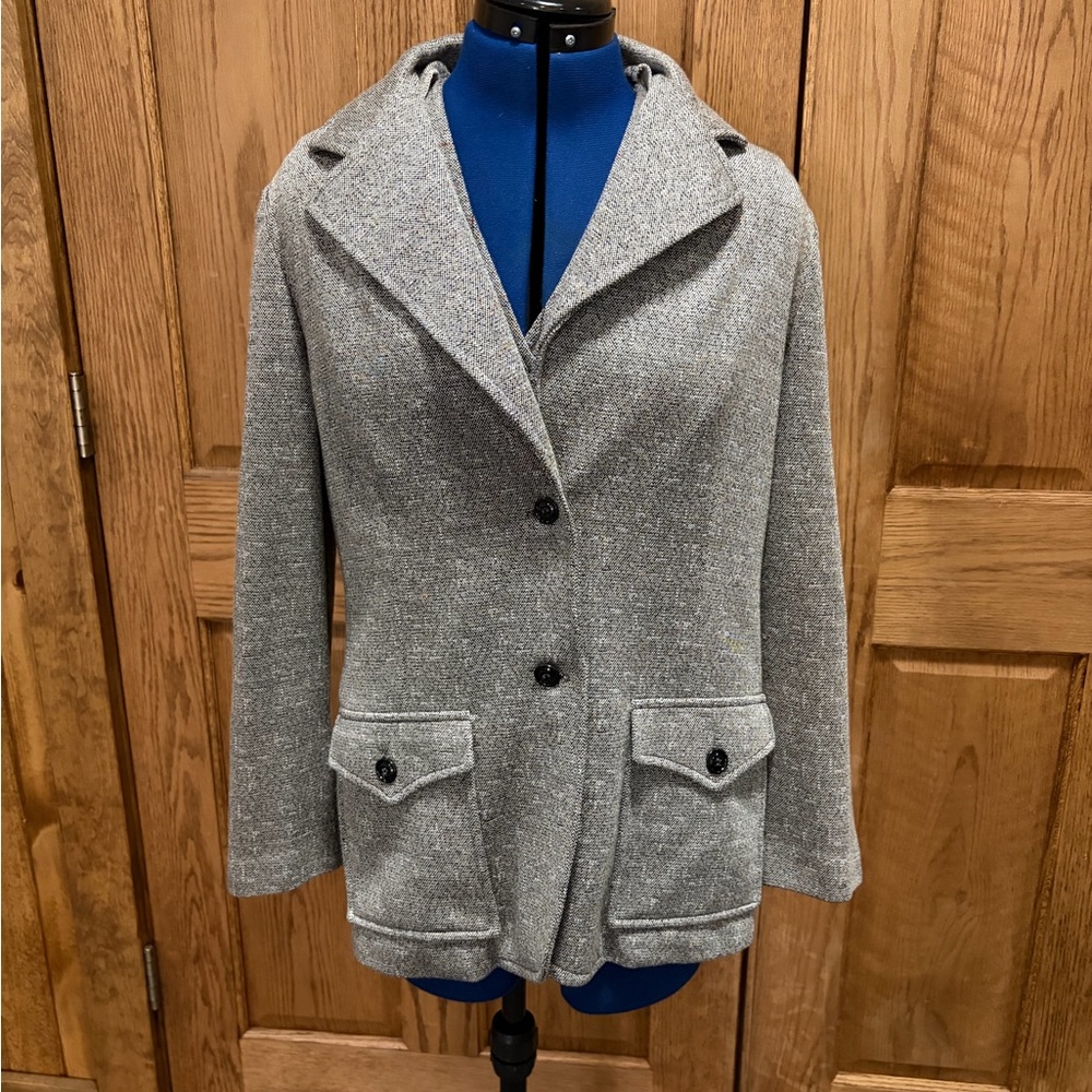 Women's Gray 3pc suit knit vintage no size tag